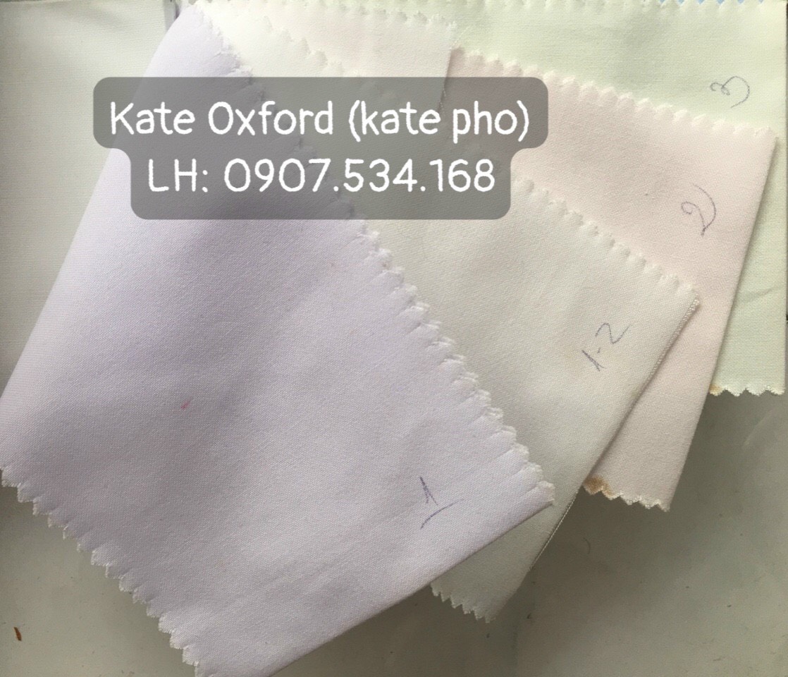 Vải Kate pho Oxford trắng may áo blouse, sơ mi học sinh, sơ mi công sở