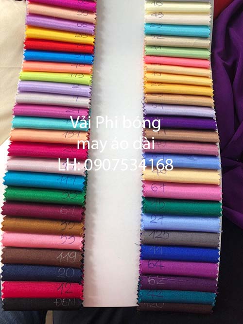 Vải phi bóng may áo dài, áo tốt nghiệp
